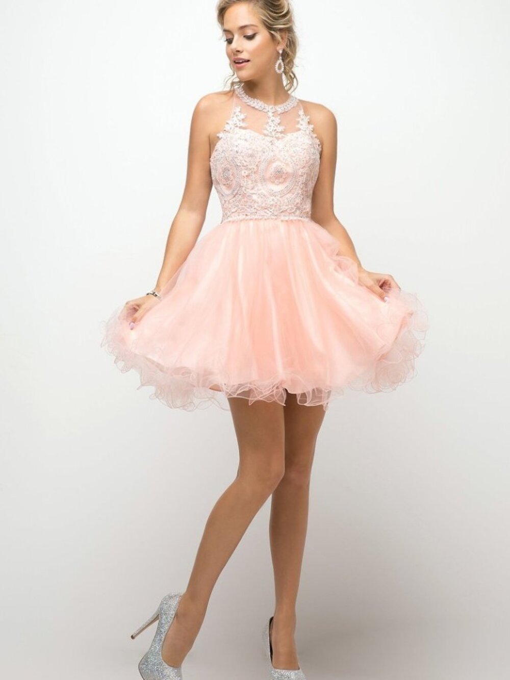 NEW BLUSH Evening Gown Floor Length Formal Elegant Stunning UJ0119
